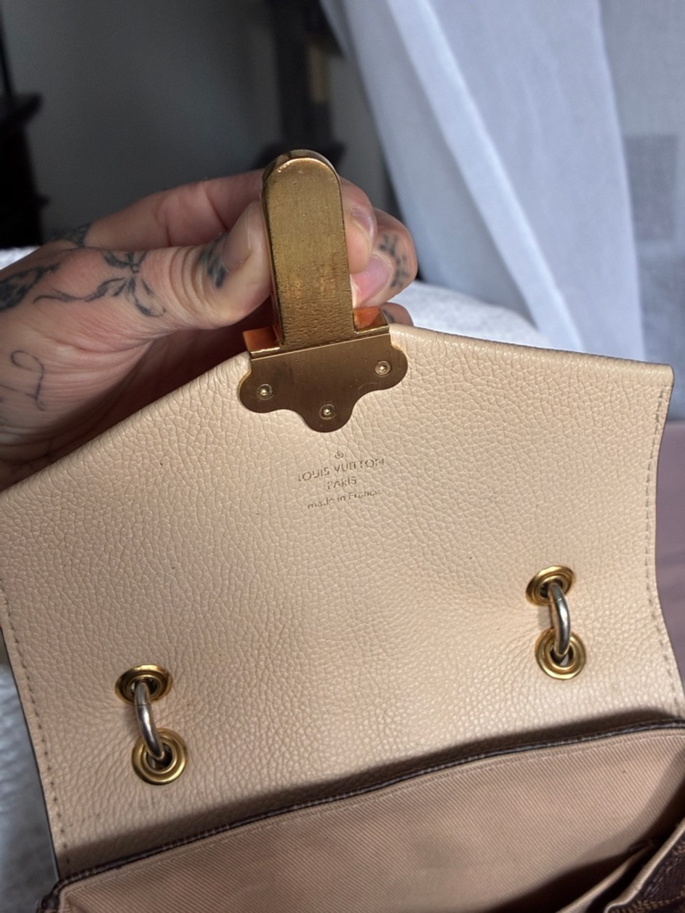 Louis Vuitton Brown and Crème Clapton Bag - Picture 6 of 14